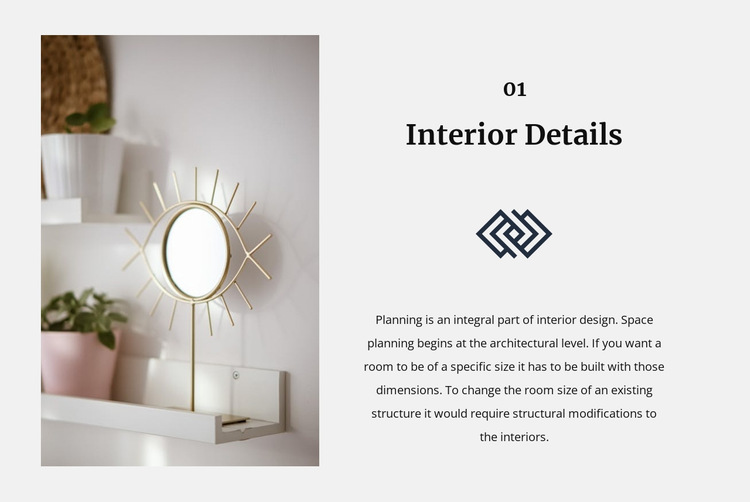 Mirrors in the interior HTML5 Template