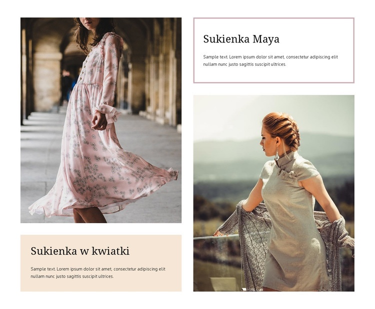 Sukienka w kwiaty i majówkę Makieta strony internetowej