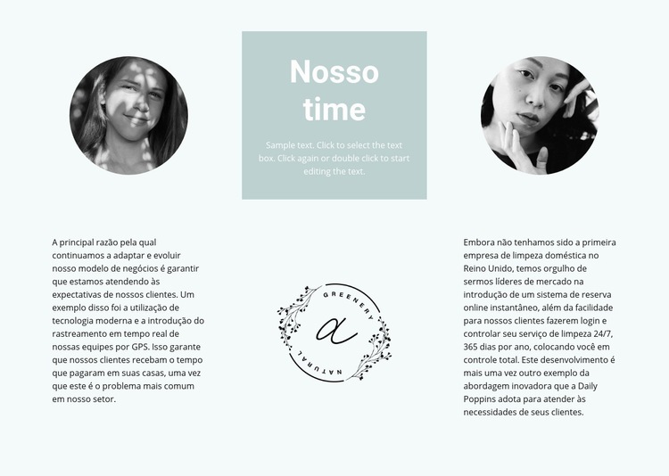 Nossa equipe de flores Landing Page