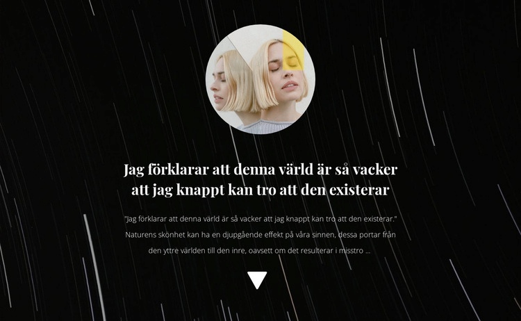 Foto och text på bakgrunden CSS -mall