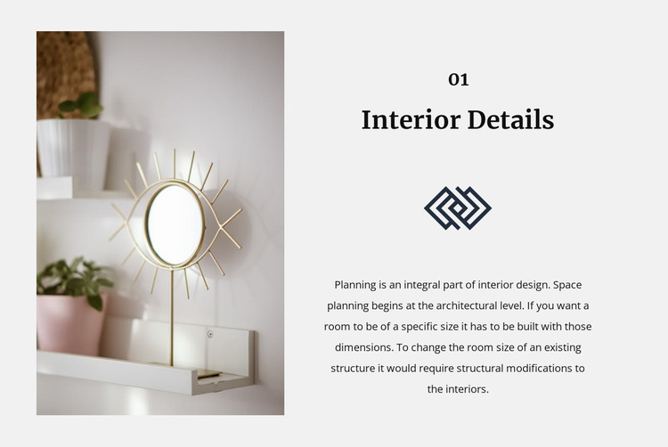 Mirrors in the interior Website Design