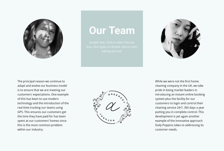 Our flowers team Landing Page