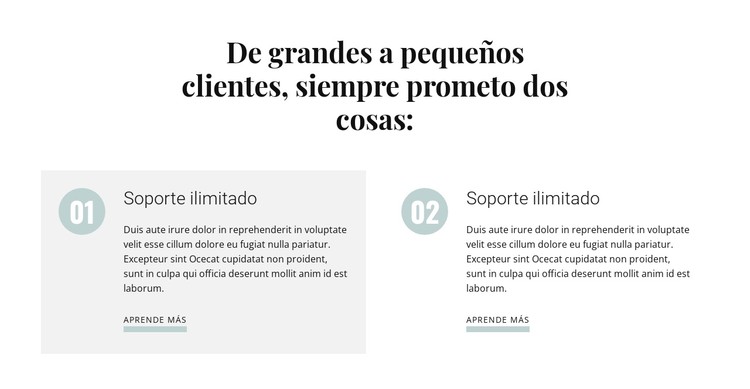 De grandes a pequeños clientes Plantilla CSS