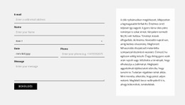 Kapcsolatfelvételi Űrlap És Szövegblokk - Egyszerű Webhelysablon