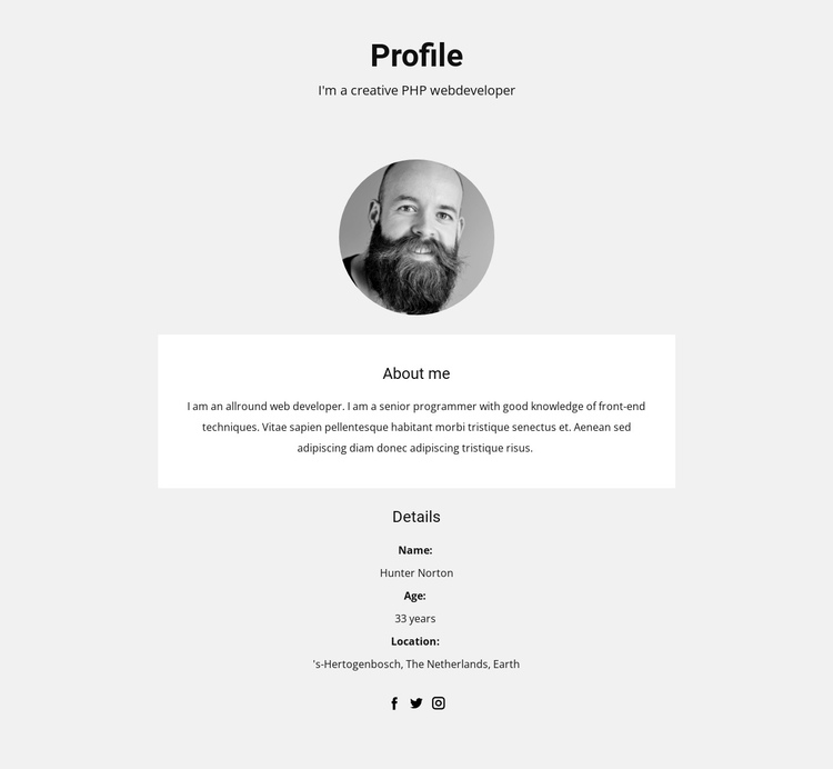 Web developer resume One Page Template