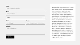 Formulário De Contato E Bloco De Texto - Web Design Multifuncional