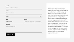 Kontaktformulär Och Textblock - Skapa Fantastisk Mall
