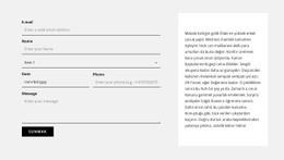 İletişim Formu Ve Metin Bloğu - Çok Amaçlı Web Tasarımı