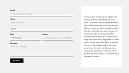 Contact Form And Text Block - Multi-Purpose WordPress Theme