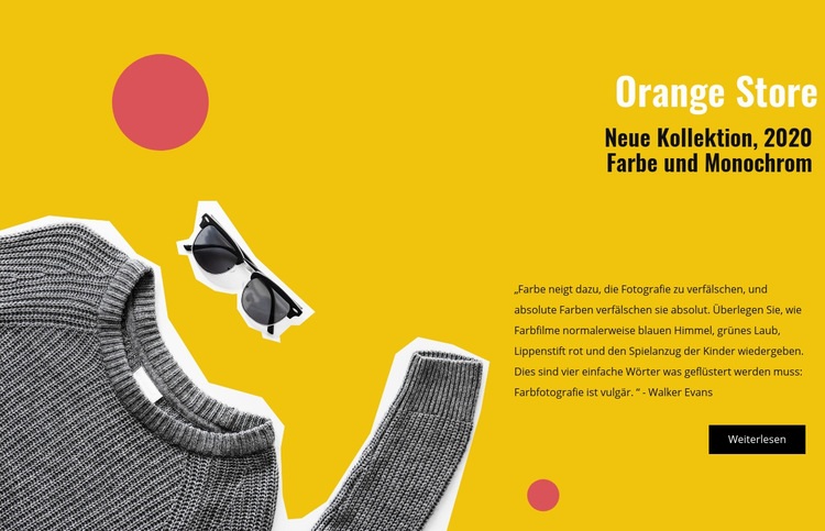 Orange Laden Website-Vorlage