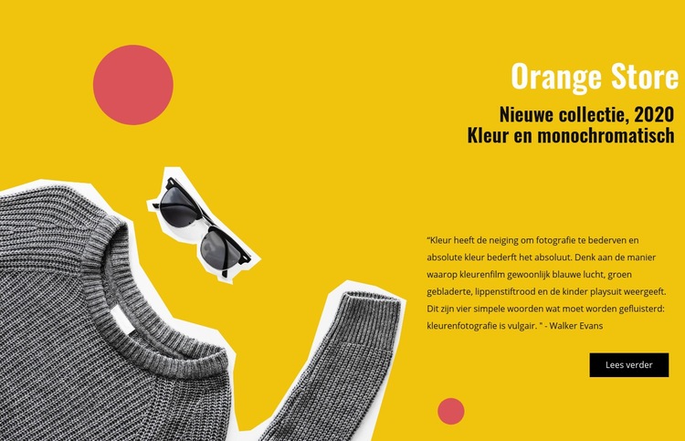 Oranje winkel Website mockup