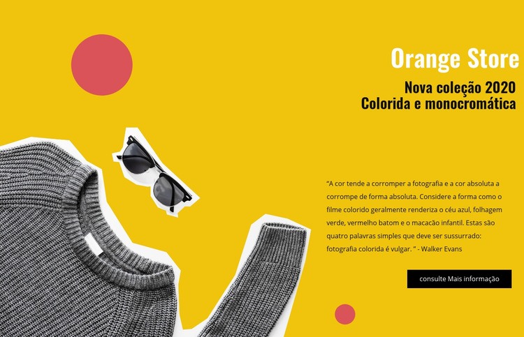 Loja de laranja Maquete do site
