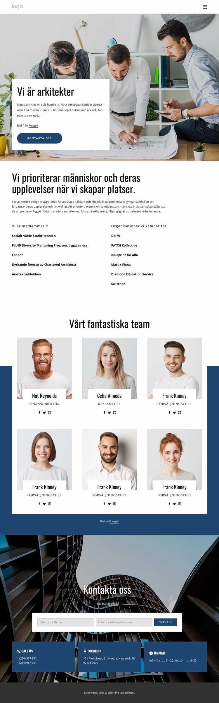 Vi arkitektgrupp HTML-mall