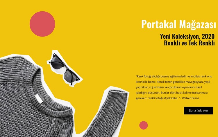 Portakal mağazası Web Sitesi Mockup'ı