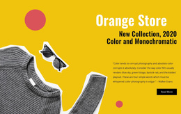 Awesome Web Page Design For Orange Store