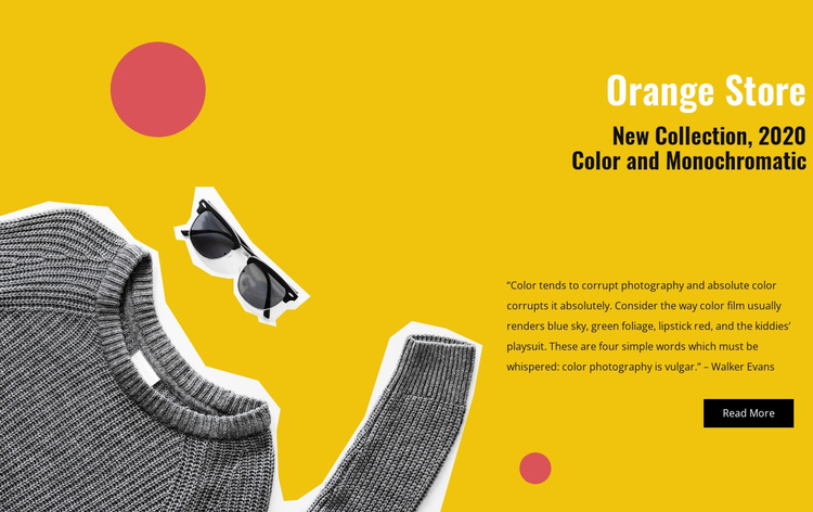 Orange store Landing Page