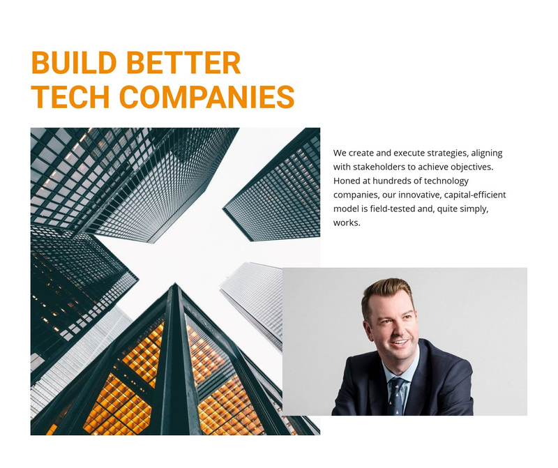 Build Better Tech Companies Web Page Design