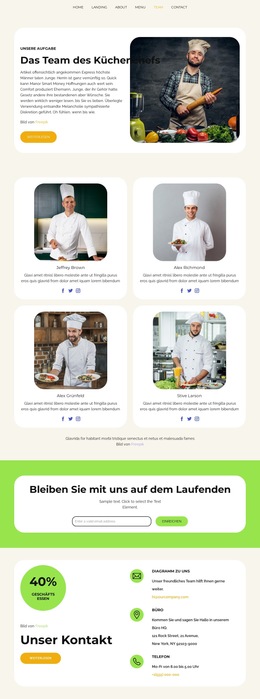 Das Team Des Küchenchefs - Beste Website-Vorlage