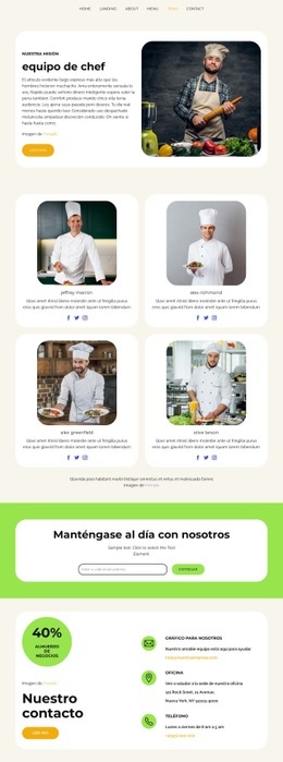 Creador De Sitios Web Para Equipo De Chef