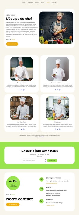 L'Équipe Du Chef – Page De Destination HTML