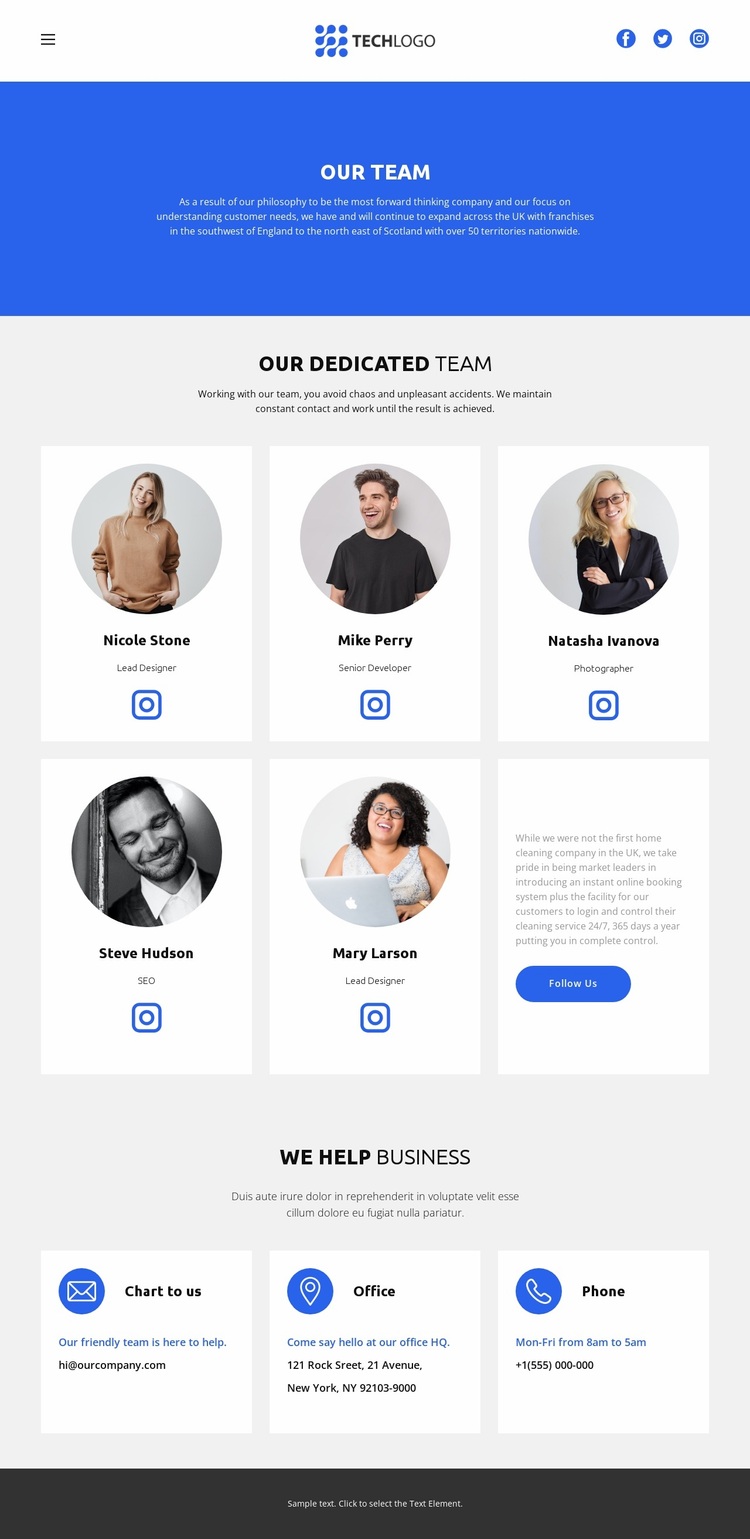 Meet our talents Website Design