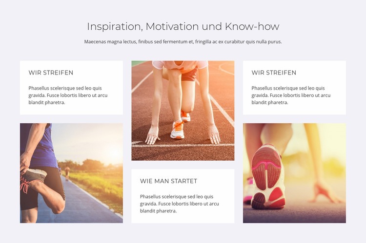 Inspirationsmotivation und Know-how Landing Page