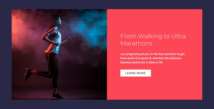 Walking ultra marathons Homepage Design