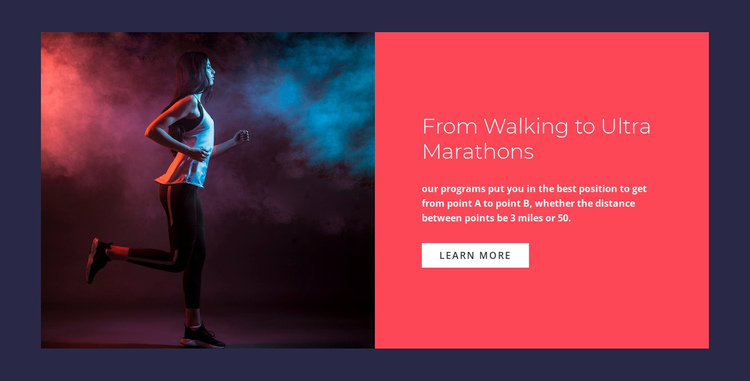 Walking ultra marathons Website Builder Software