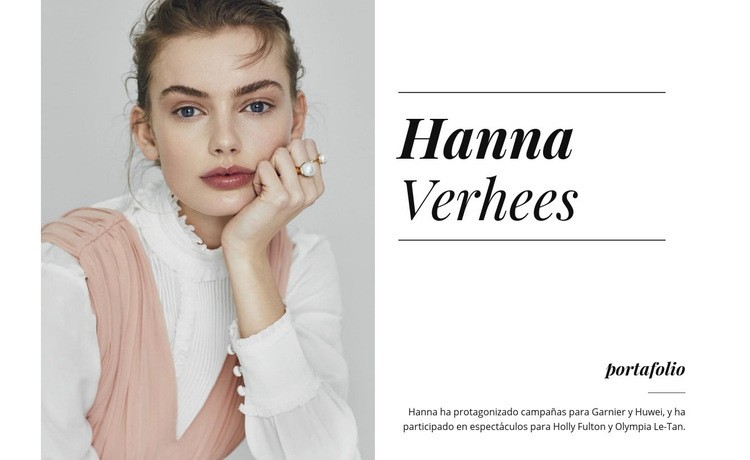 Hanna verhees Plantilla de una página