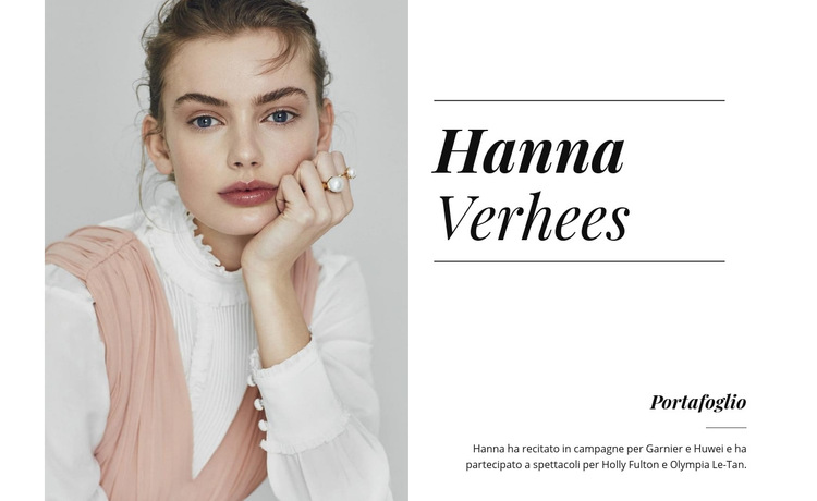 Hanna verhees Modello di sito Web