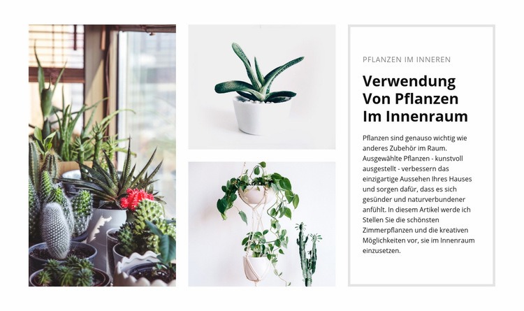Pflanzen Interieur Website Builder-Vorlagen