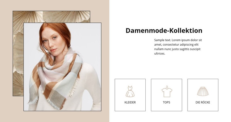 Damenmode-Kollektion Website design