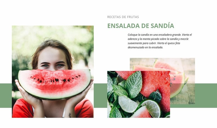 Recetas de frutas Diseño de páginas web
