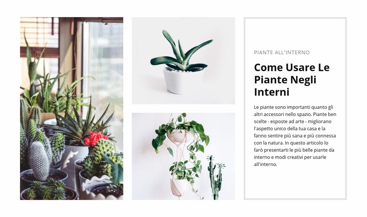 Interni di piante Mockup del sito web