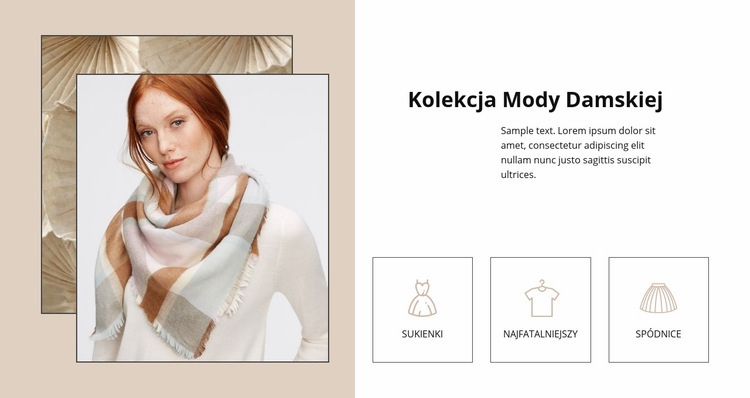 Kolekcja mody damskiej Makieta strony internetowej