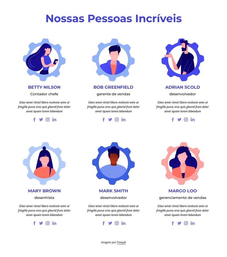 profissionais criativos Modelo de site