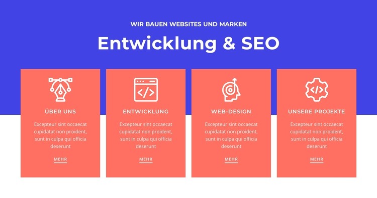 Entwicklung und SEO HTML-Vorlage