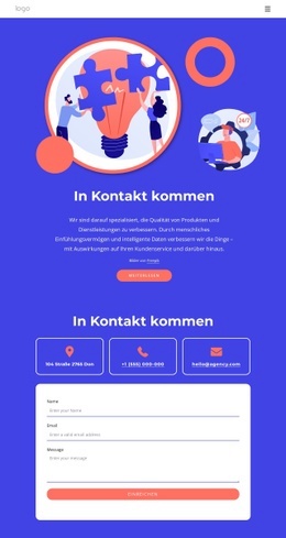 Kontaktieren Sie Unser Tolles Team – Anpassbare Professionelle HTML5-Vorlage