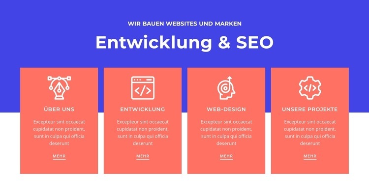 Entwicklung und SEO Website Builder-Vorlagen