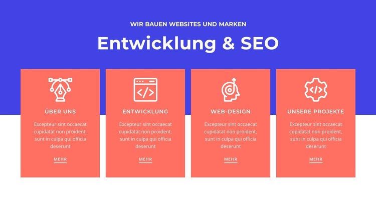 Entwicklung und SEO Website-Vorlage