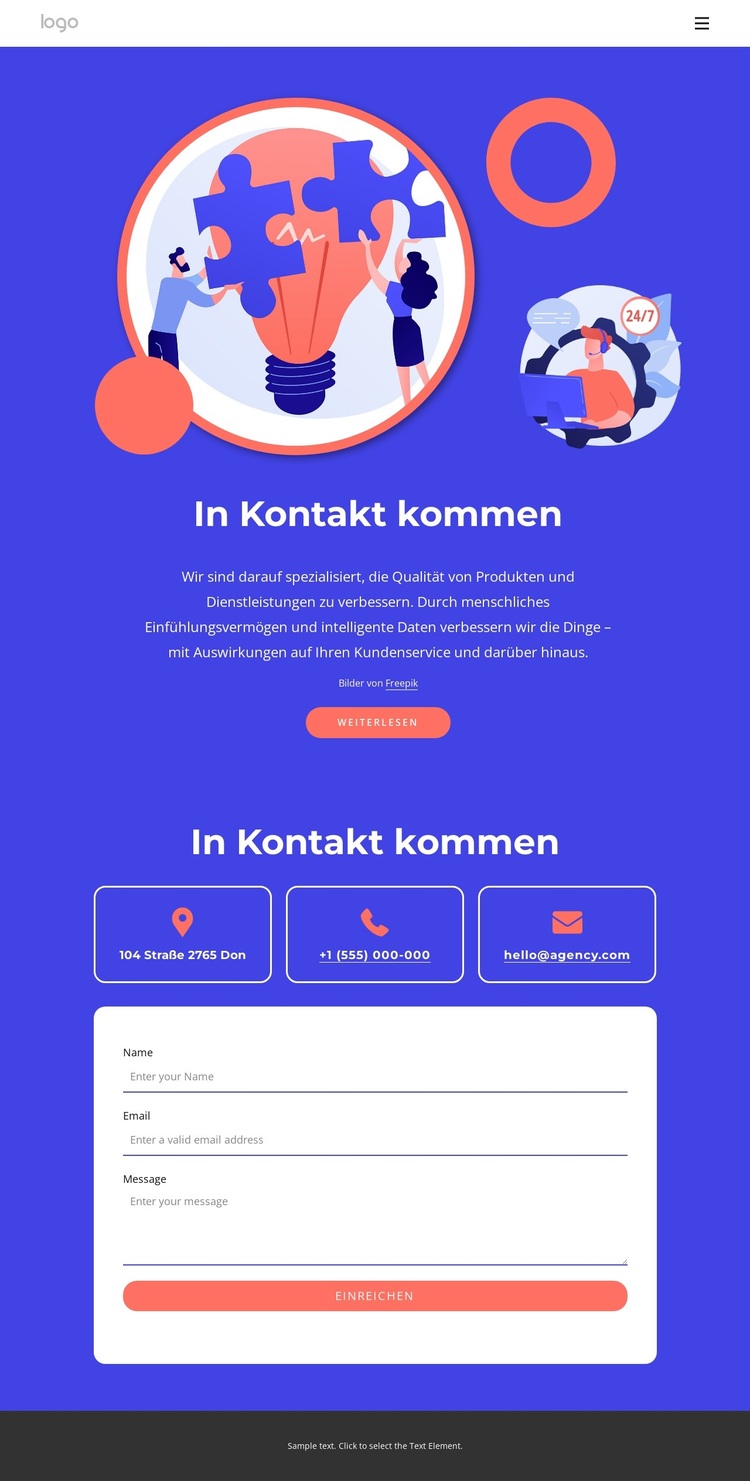 Kontaktieren Sie unser tolles Team WordPress-Theme