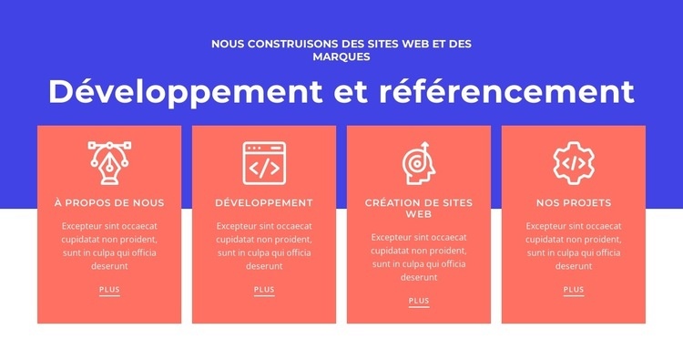 Développement et référencement Modèles de constructeur de sites Web