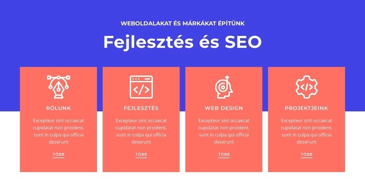 Fejlesztés és SEO HTML Sablon