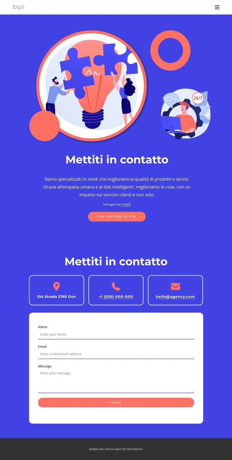 Contatta il nostro fantastico team Modelli di Website Builder