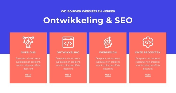 Ontwikkeling en SEO Website Builder-sjablonen