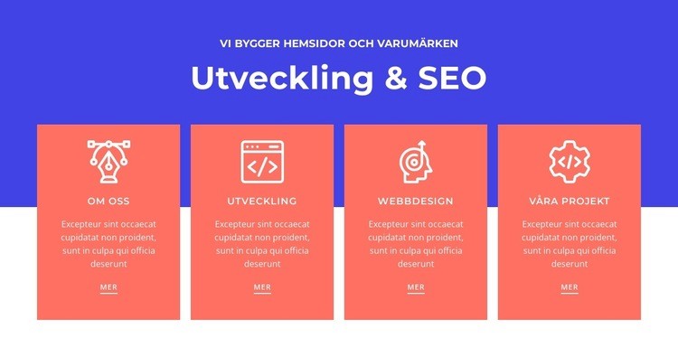 Utveckling och SEO HTML-mall