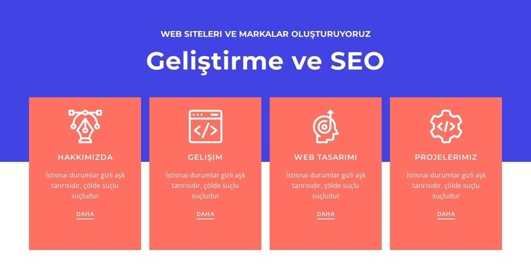 Geliştirme ve SEO Açılış sayfası