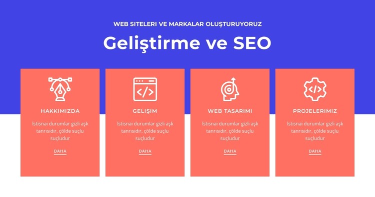 Geliştirme ve SEO HTML Şablonu