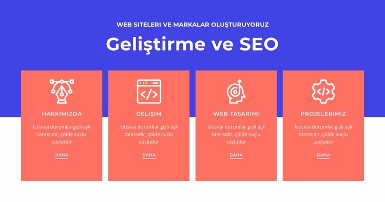 Geliştirme ve SEO Şablon