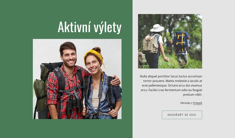 Aktivní romantické výlety Webový design